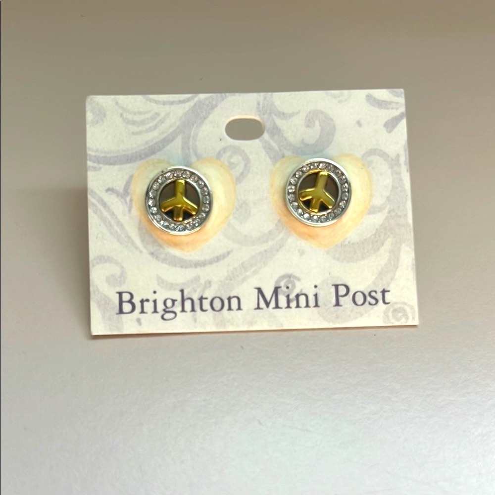 Brighton Gold and Silver Peace Stud Earrings